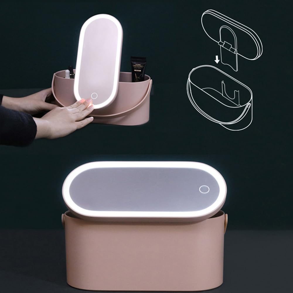 Portable LED Light Storage Box | Beauty And Makeup Mirror