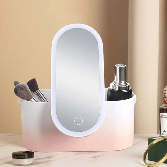 Portable LED Light Storage Box | Beauty And Makeup Mirror